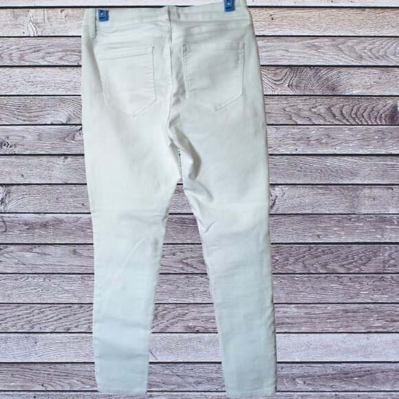 Old Navy Super Skinny Ankle Women's Petite Size 2 White Denim Jeans - Picture 4 of 5